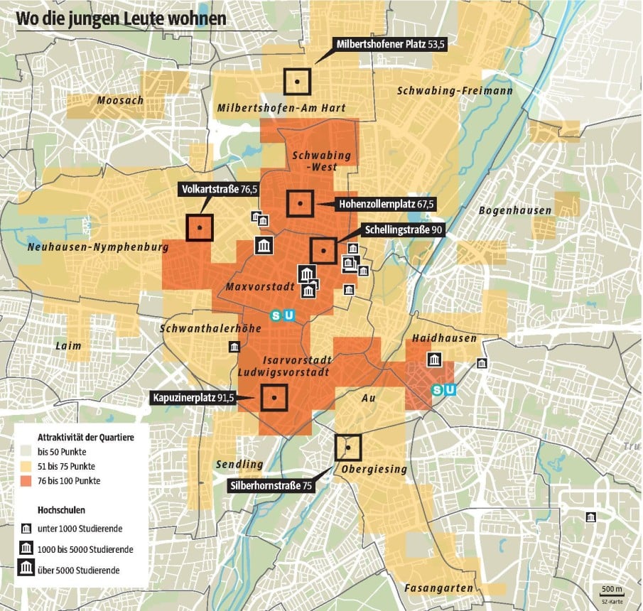 Münchens beliebteste Stadtviertel