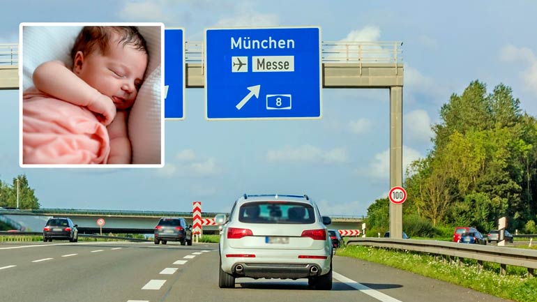 Baby kommt auf Autobahn bei München zur Welt
