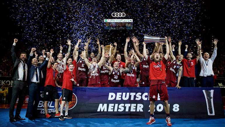 Meisterfeier des FC Bayern Basketball