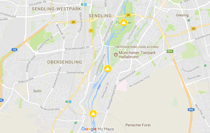 Gefahrenstellen in der Isar