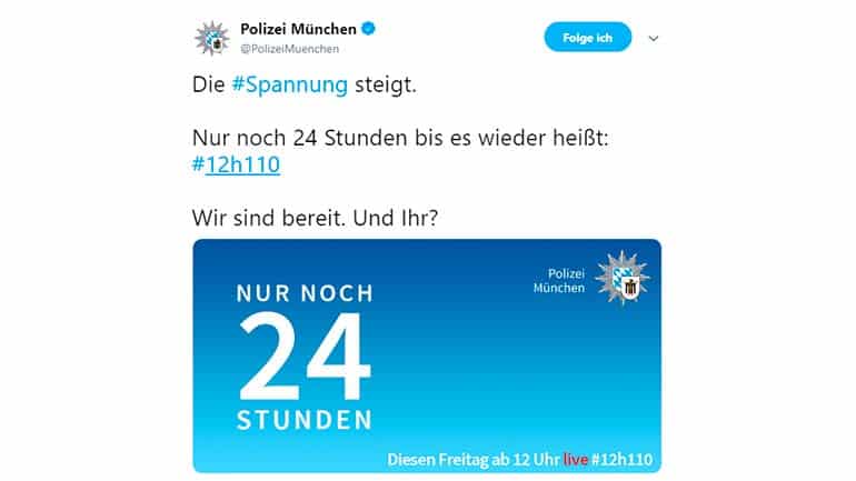 Twittergewitter der Polizei München