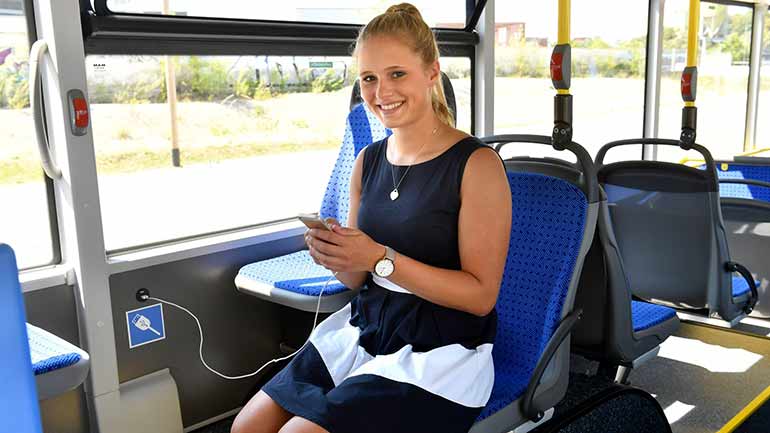USB-Anschlüsse in Münchner Bussen
