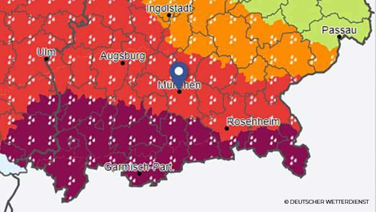 Unwetterwarnung für München