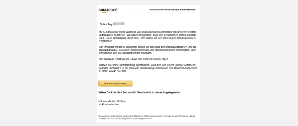 Vorsicht: Gefälschte E-Mails von Amazon im Umlauf