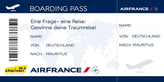 Air France Boardingpass Mauritius