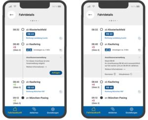 Anschlusswunsch melden via Fahrplan-Apps