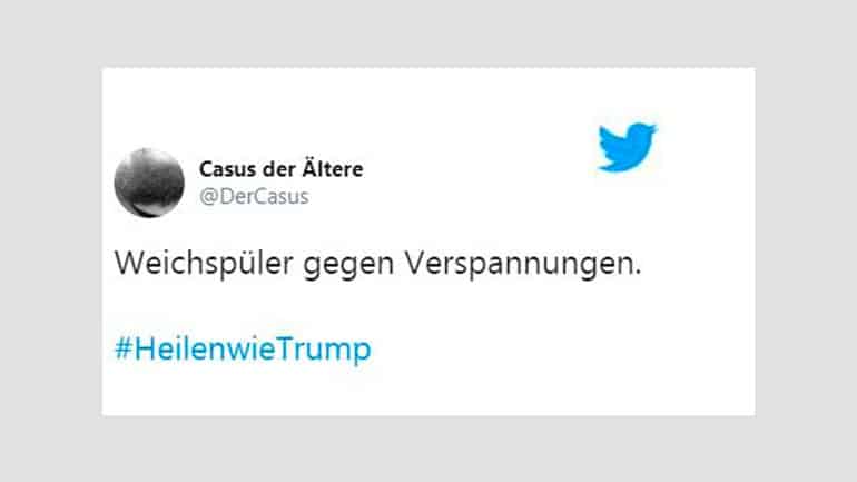 Unter #HeilenWieTrump lacht Twitter über Trumps Corona-Vorschlag