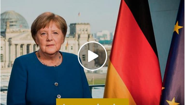 Video: Die Ansprache von Angela Merkel an die Bevölkerung