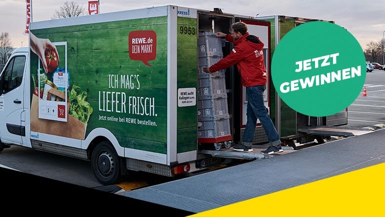 Gewinne jetzt deinen Wocheneinkauf vom REWE Lieferservice