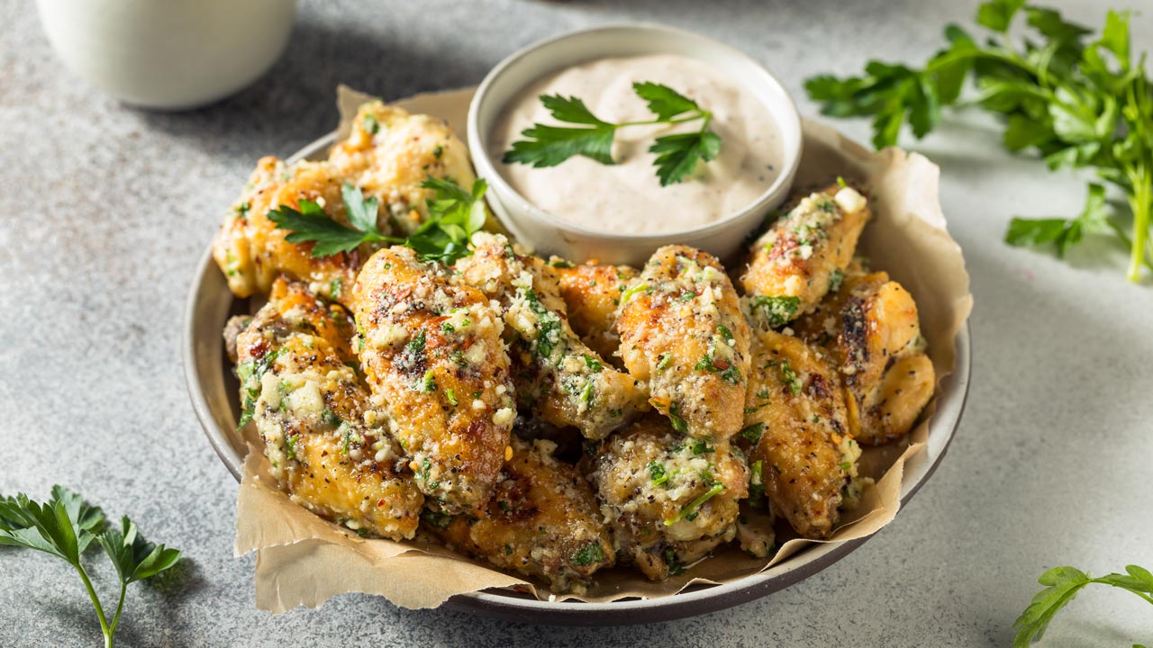 Knoblauch-Parmesan-Chicken-Wings