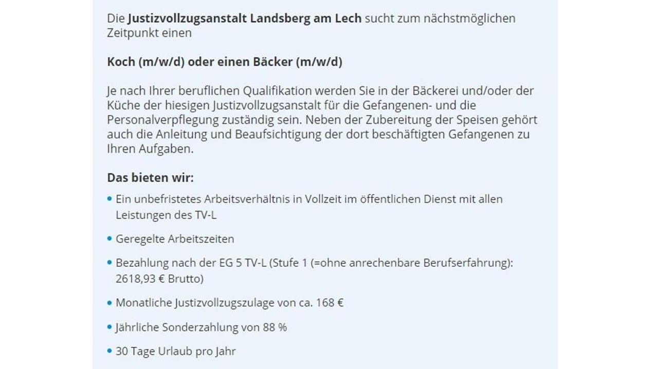 Stellenanzeige Justiz Bayern