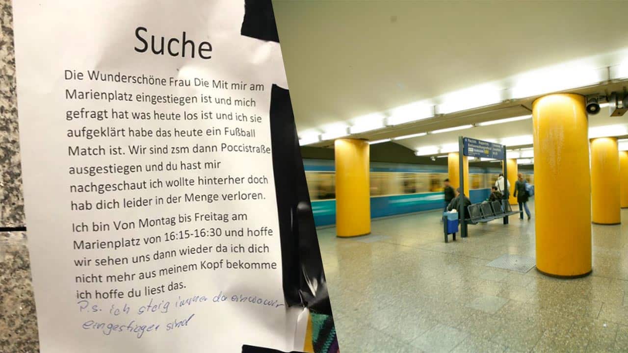 Liebesbotschaft: Münchner sucht nach U-Bahn-Bekanntschaft
