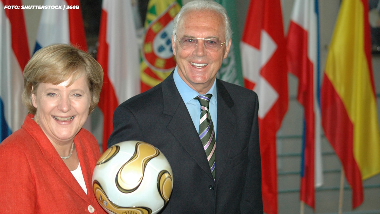 Franz Beckenbauer und Angela Merkel