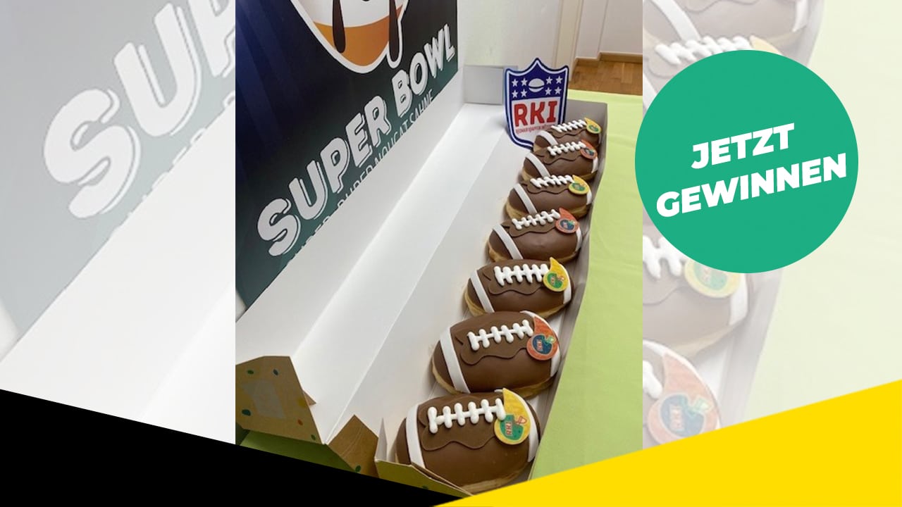Gewinne mega Football-Krapfen für deinen Super Bowl Abend