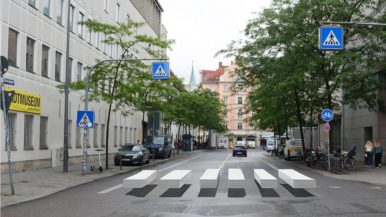 3D-Zebrastreifen: Wie eine Illusion Münchens Straßen sicherer machen soll